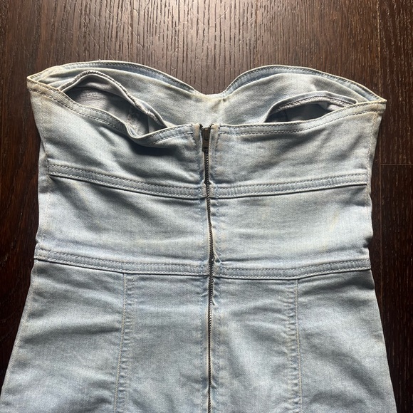 TopShop Europe Vintage Strapless Denim Dress US4 - Picture 10 of 14